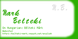 mark belteki business card