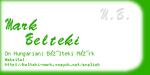 mark belteki business card